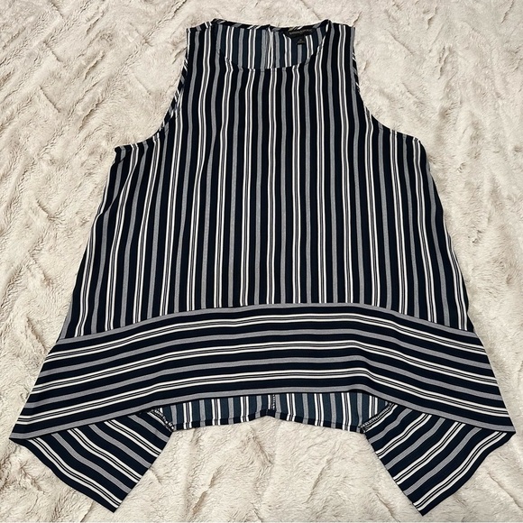 Banana Republic Tops - Banana Republic Striped High Low Asymmetric Hem Blouse